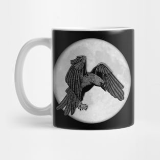 Flying Raven Crow - Full Moon Silhouette 1 Mug